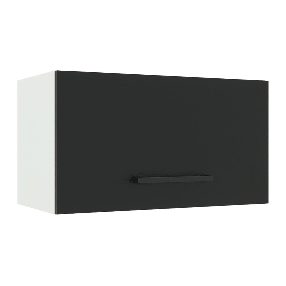 Armário Aéreo Madesa Agata 60 cm 1 Porta Basculante Branco/Preto