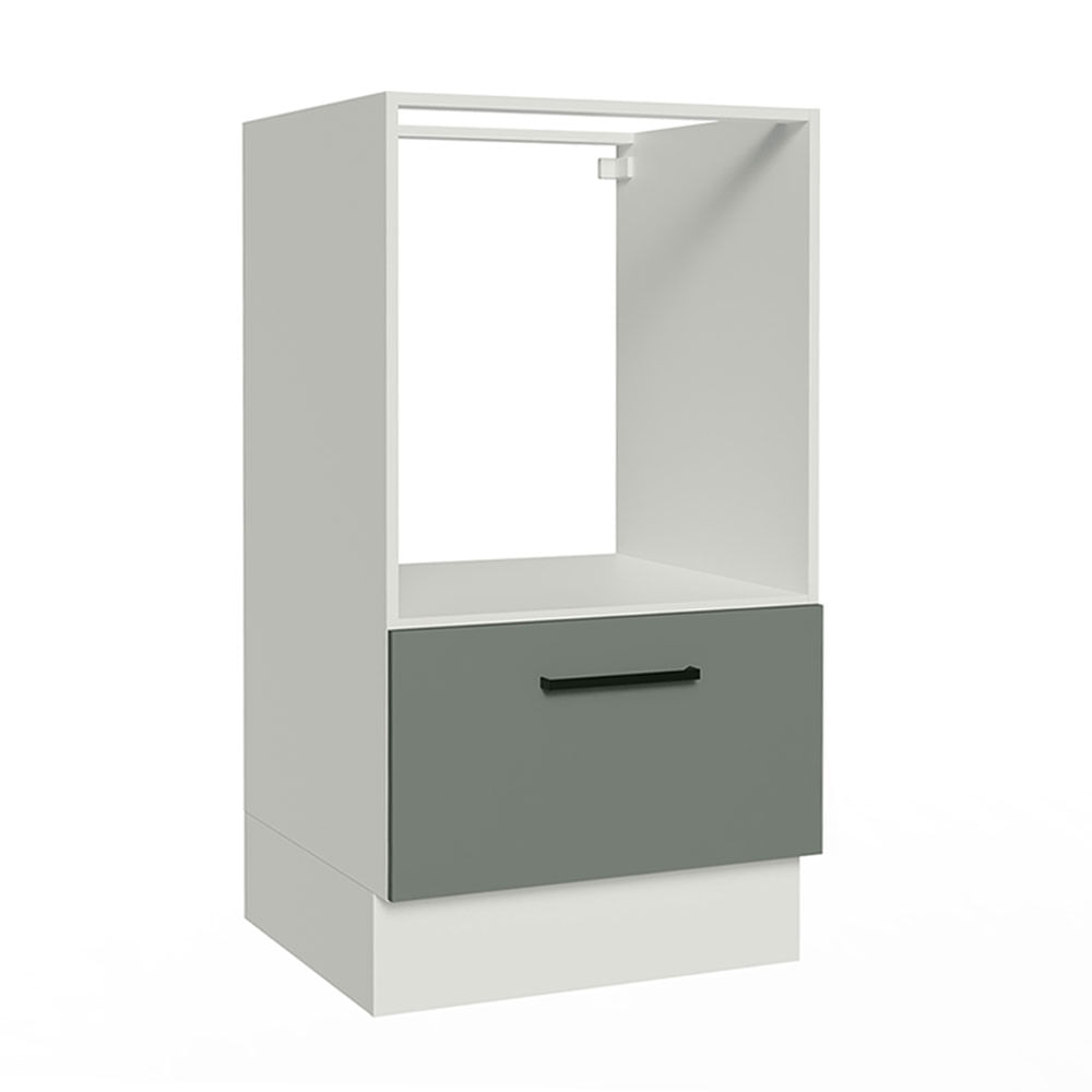 Balcão para Forno e Micro-Ondas Madesa Agata 60 x 60 cm 1 Porta (Sem Tampo) Branco/Cinza
