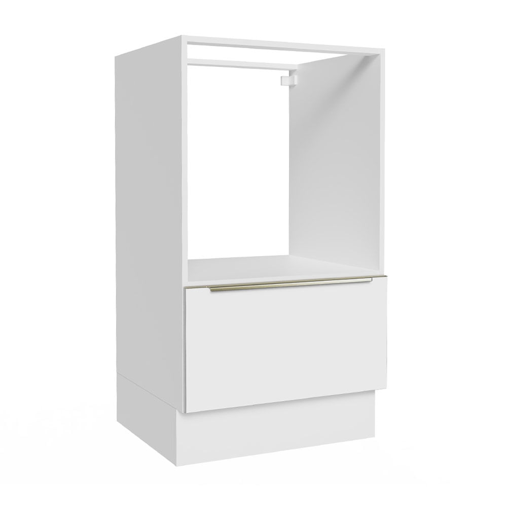 Balcão para Forno e Micro-Ondas Madesa Lux 60 cm 1 Porta (Sem Tampo) Branco/Branco Veludo