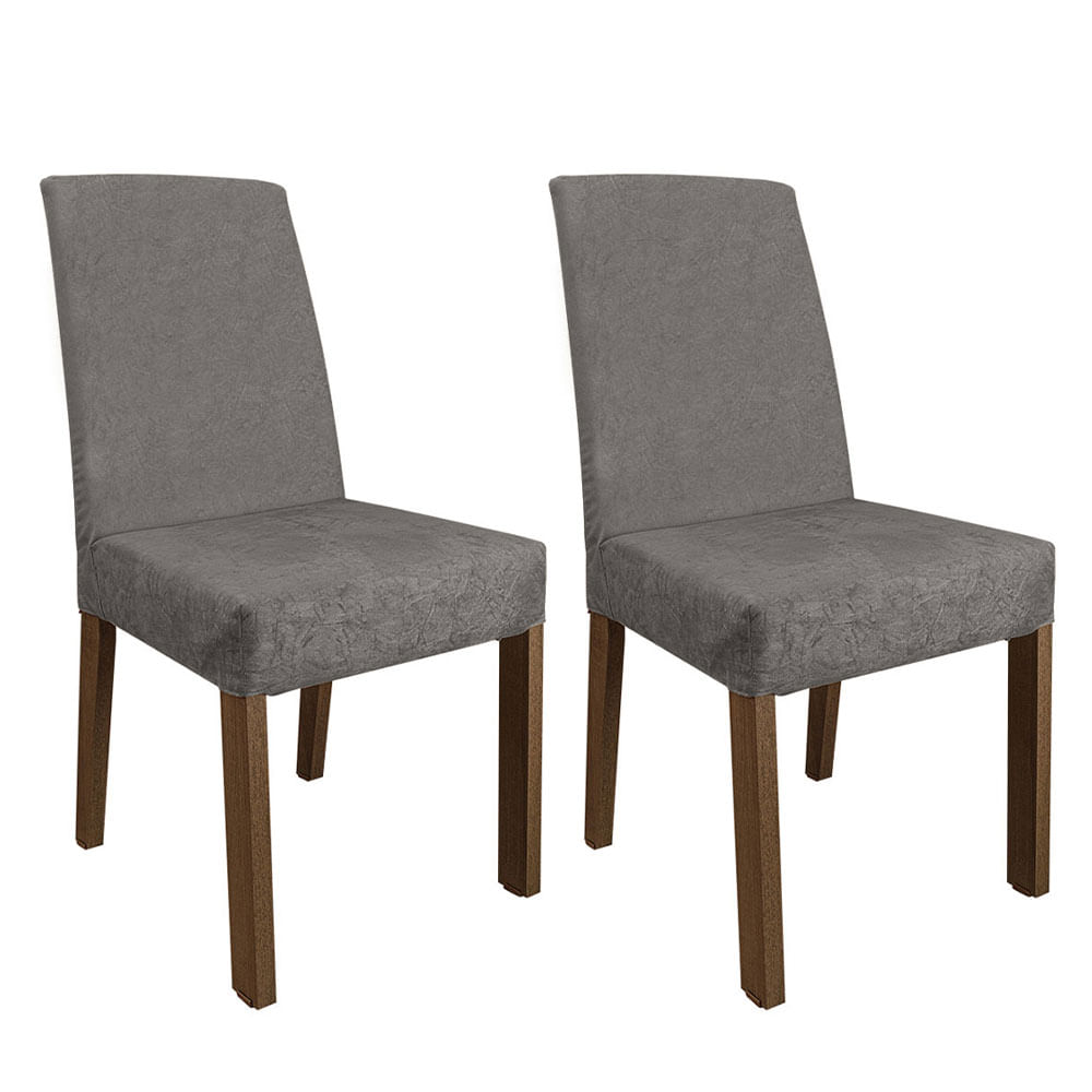 Kit 2 Cadeiras de Jantar 4255 Rustic/Silver Madesa