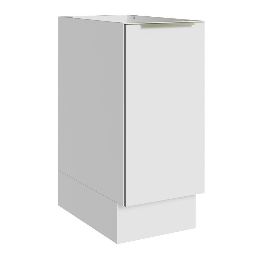Balcão Madesa Lux 35 cm 1 Porta (Sem Tampo) Branco/Branco Veludo