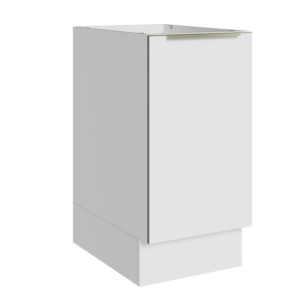 Balcão Madesa Lux 40 cm 1 Porta (Sem Tampo) Branco/Branco Veludo