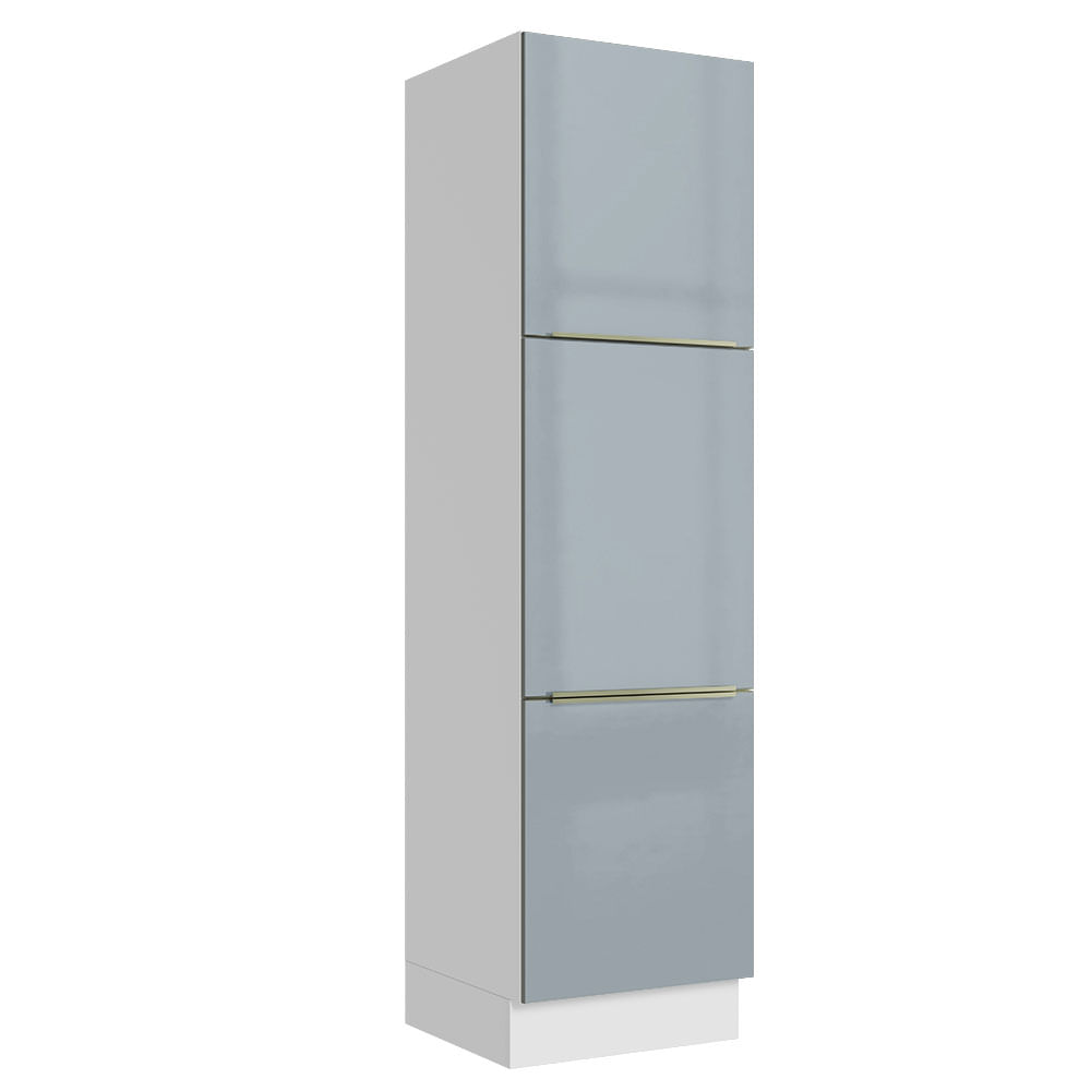 Paneleiro Madesa Lux 60 cm 3 Portas Branco/Cinza