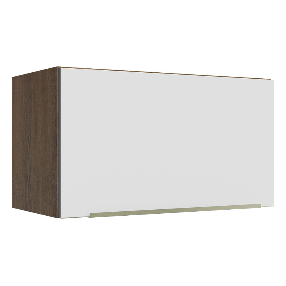 Armário Aéreo Madesa Lux 60 cm 1 Porta Basculante Rustic/Branco Veludo