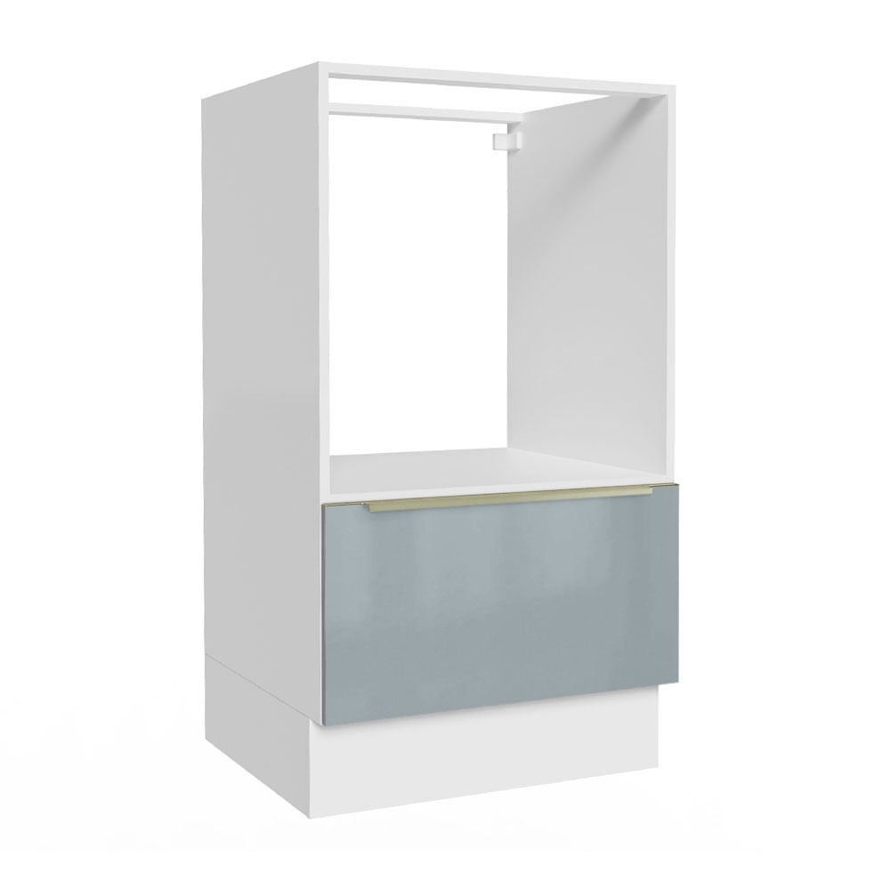 Balcão para Forno e Micro-Ondas Madesa Lux 60 cm 1 Porta (Sem Tampo) Branco/Cinza