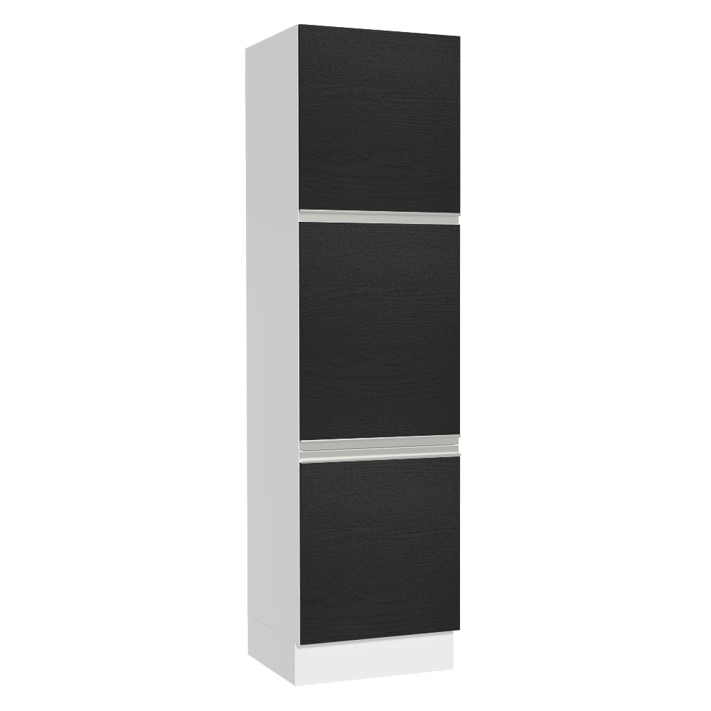 Paneleiro Madesa Glamy 60 cm 3 Portas Branco/Preto